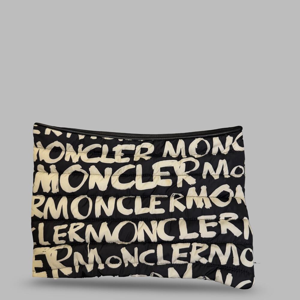 Moncler Logo Nylon Puffer Clutch Pouch Bag.